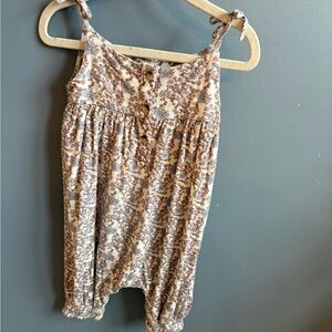 Kate Quinn Gathered Smock Tie Jumpsuit in Cornflower Ditzy Floral